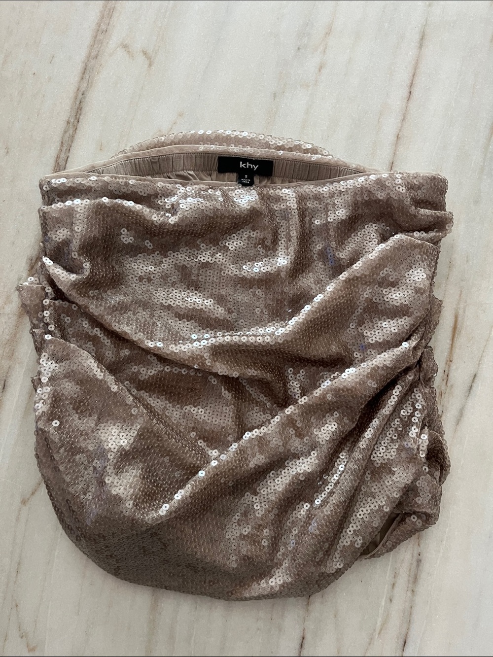 khy Sequin Ruched shirt